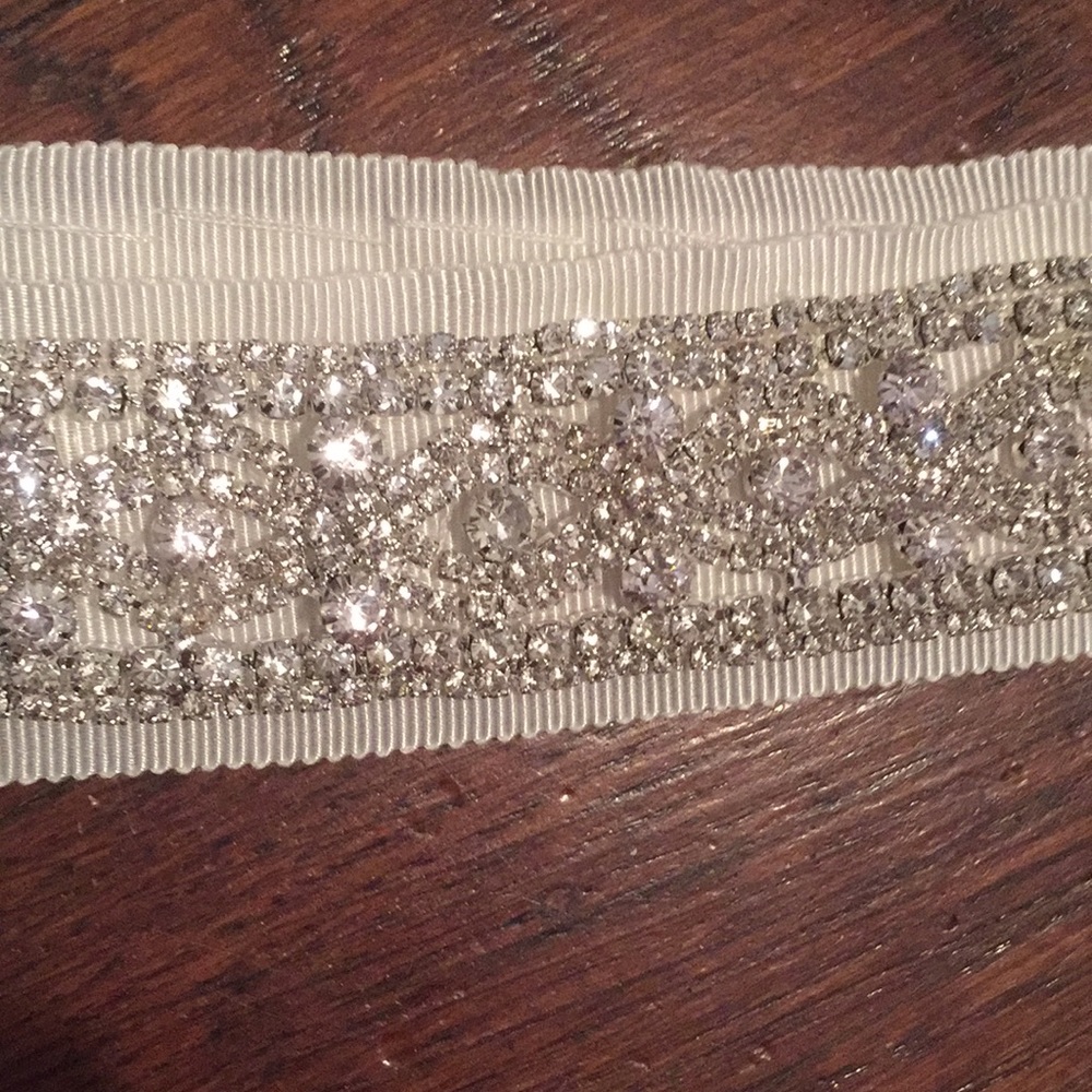 Extra length ivory wedding sash